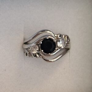 Sterling Silver and Black Stone Ring